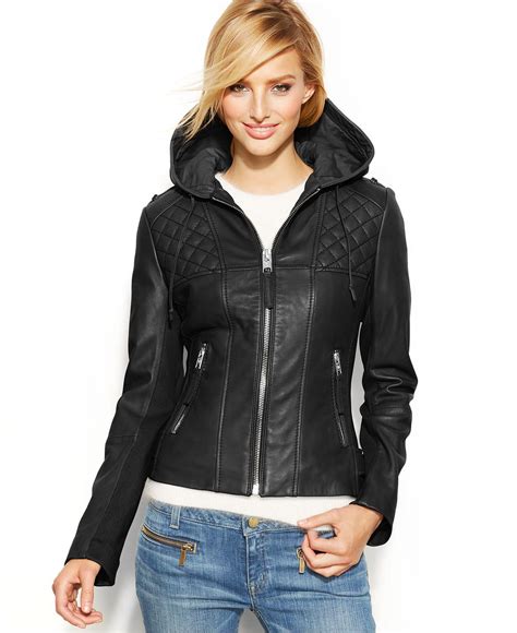 women michael kors leather jacket|macy's Michael Kors jackets women's.